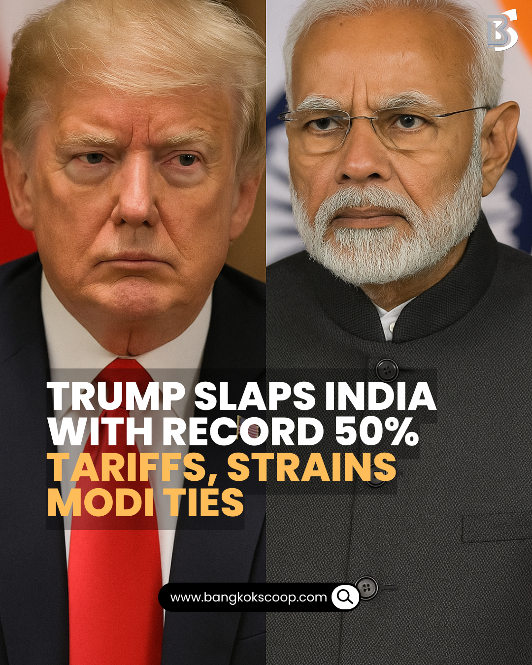 Trump Slaps India with Record 50% Tariffs, Strains Modi Ties