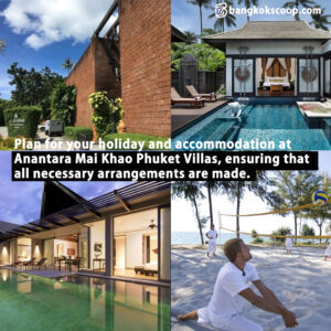 Plan for your holiday and accommodation at Anantara Mai Khao Phuket Villas, ensuring that all necessary arrangements are made.