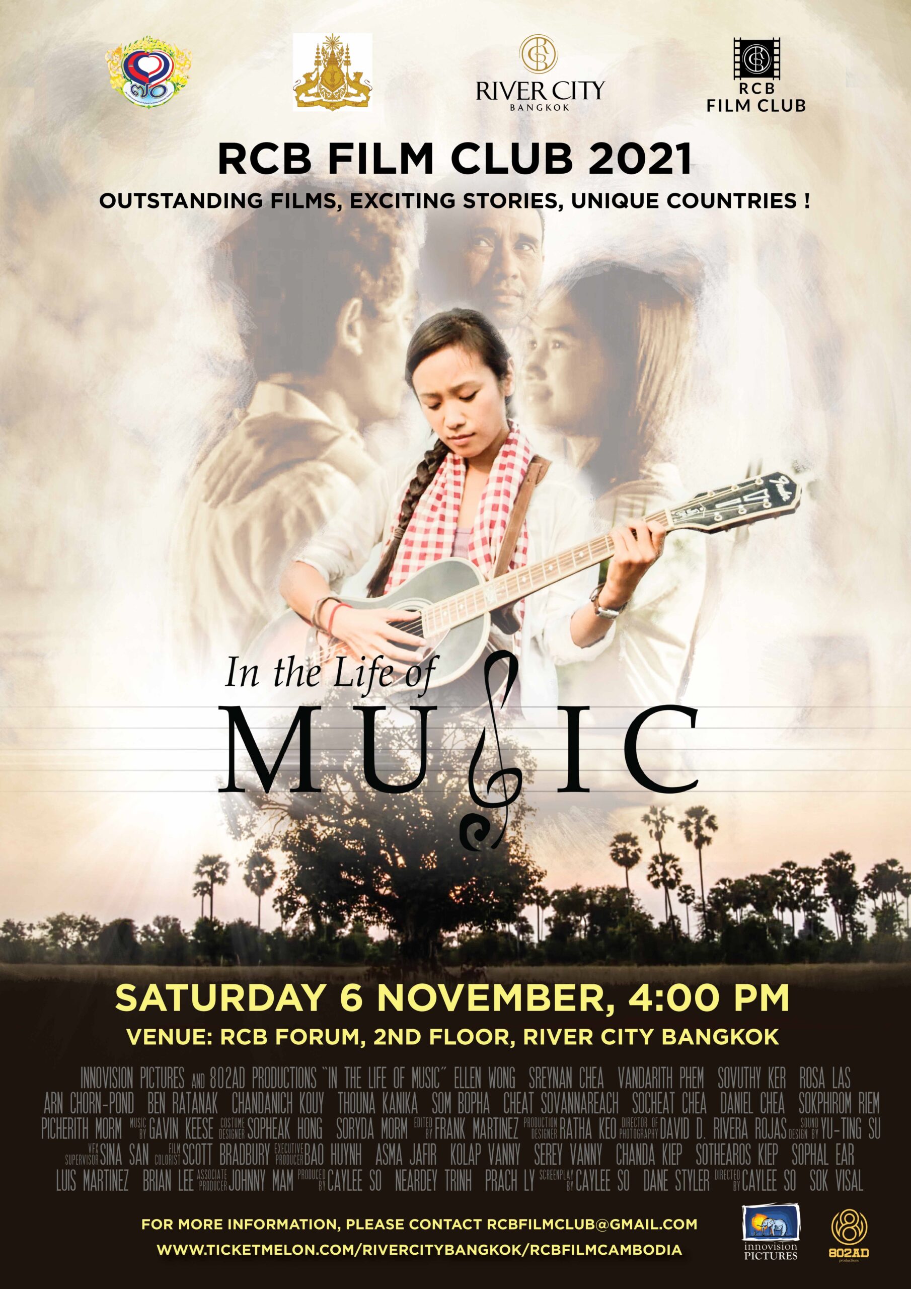 RCB FILM CLUB RE-OPENS- “In the Life of Music’, Cambodia- Sat 6 Nov,4:00 pm