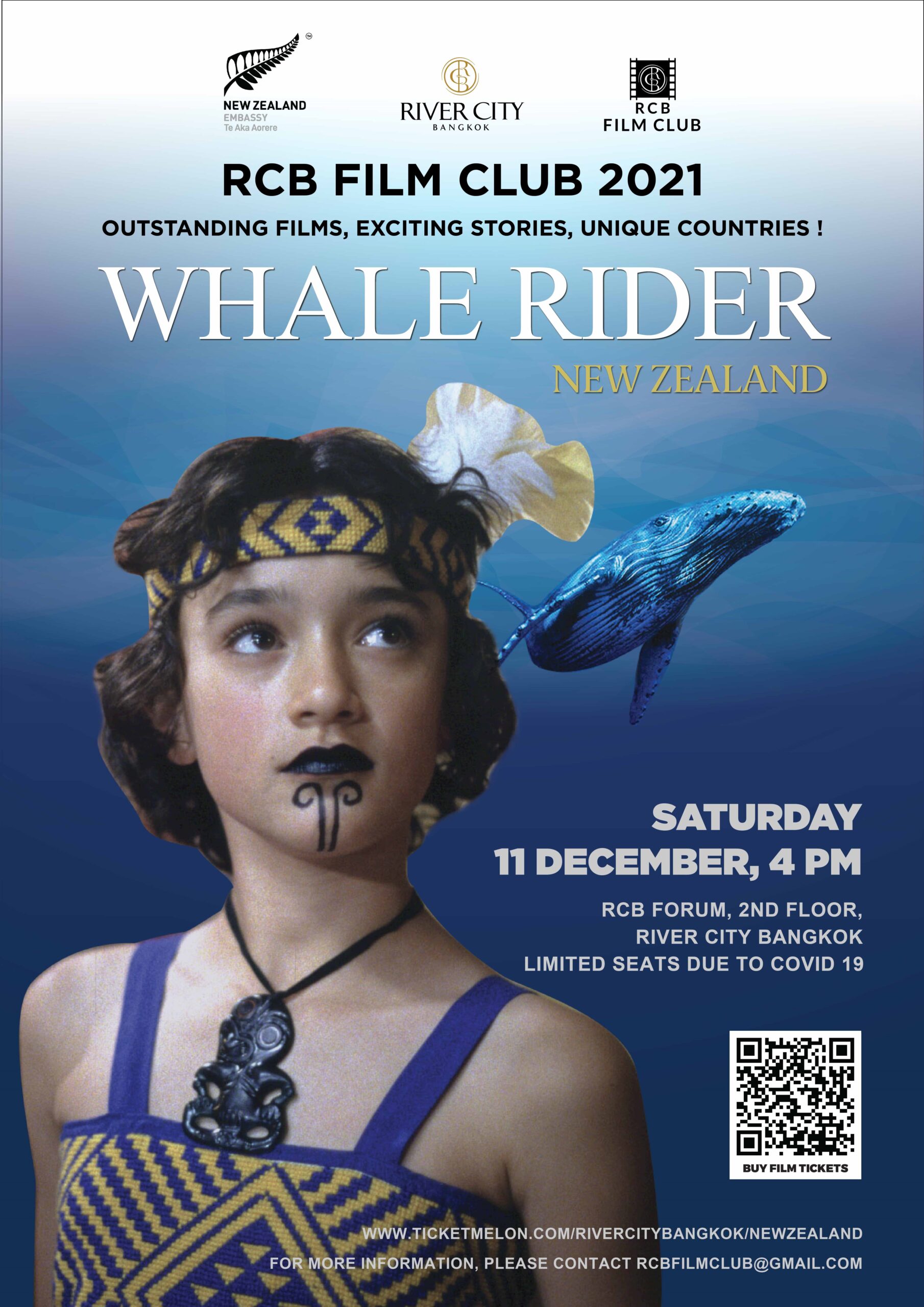 RCB Film Club: Closing Film of the year- ‘ Whale Rider’, N Zealand, Saturday 11 December, 4:00 pm