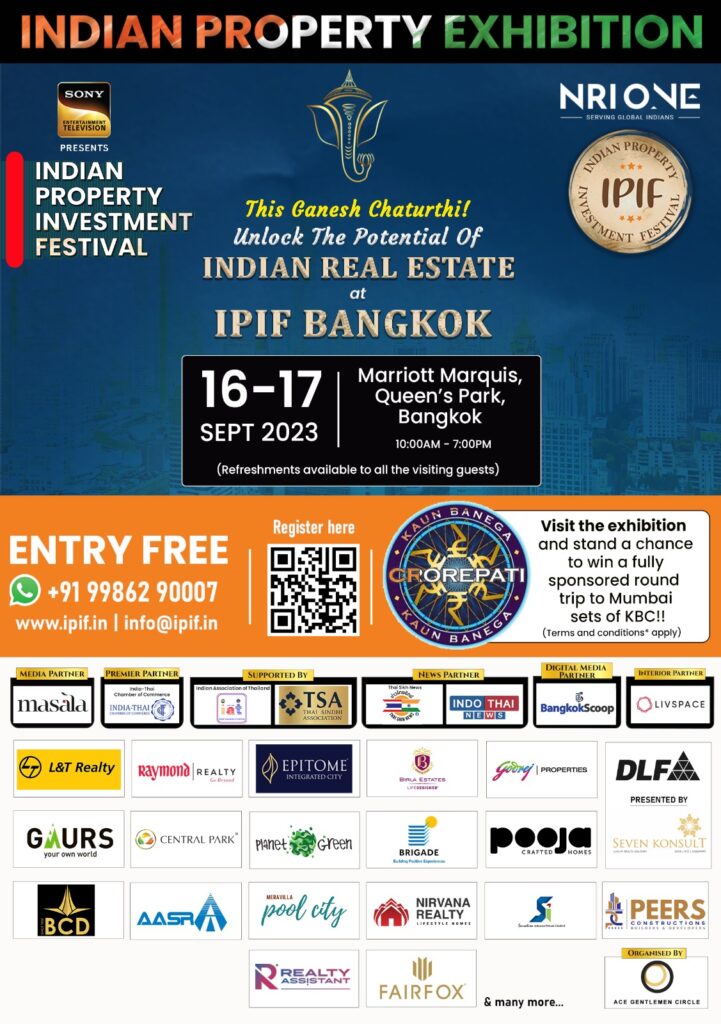 Indian Real Estate Showcase in Bangkok: Sep 16-17, 2023, Marriott Marquis