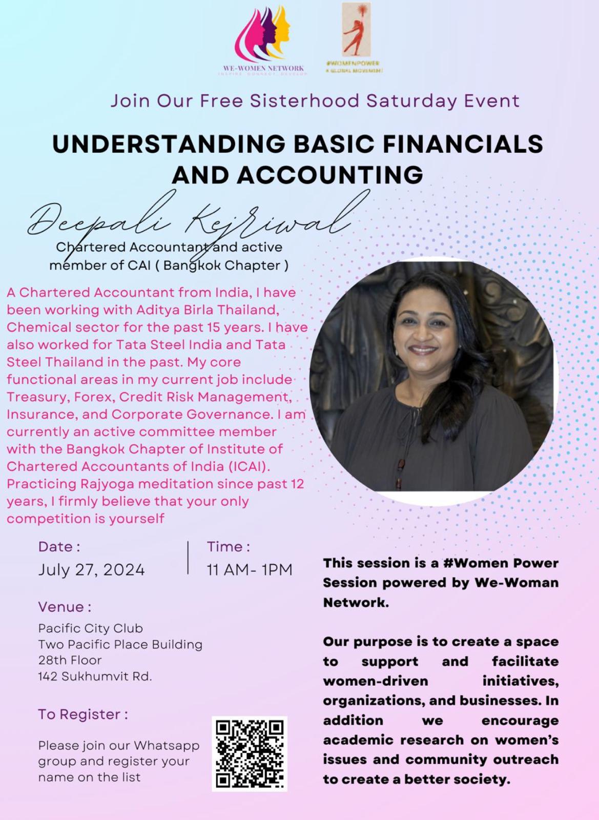 We-Women Network Community Hosts Free Monthly Knowledge Sharing Session on Accounting and Finance