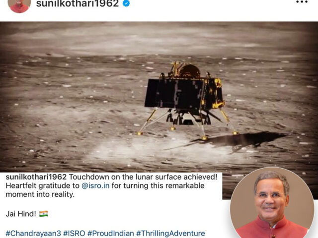 Sunil Kothari Celebrates Chandrayaan-3’s Lunar Triumph: A Businessman & Philanthropist’s Salute to Scientific Achievement