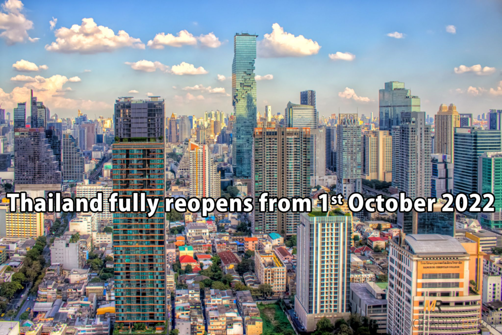 Thailand fully reopens from 1 October 2022